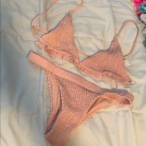 XL pink ruched bikini